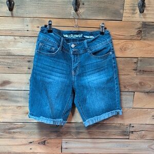 Wallflower Women's Classic Blue Denim Shorts Cute Cheap Summer Bottoms